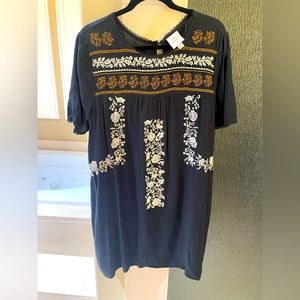 Black embroidered dress